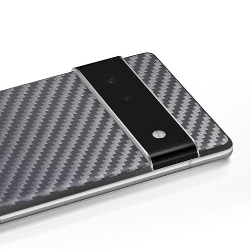 Silver Carbon Fiber Specialty Texture Material Google Pixel 6 Pro Skin